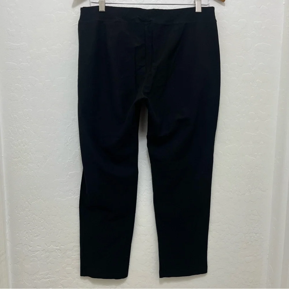 Eileen Fisher Black Washable Stretch Crepe Pants Sz M Minimalist